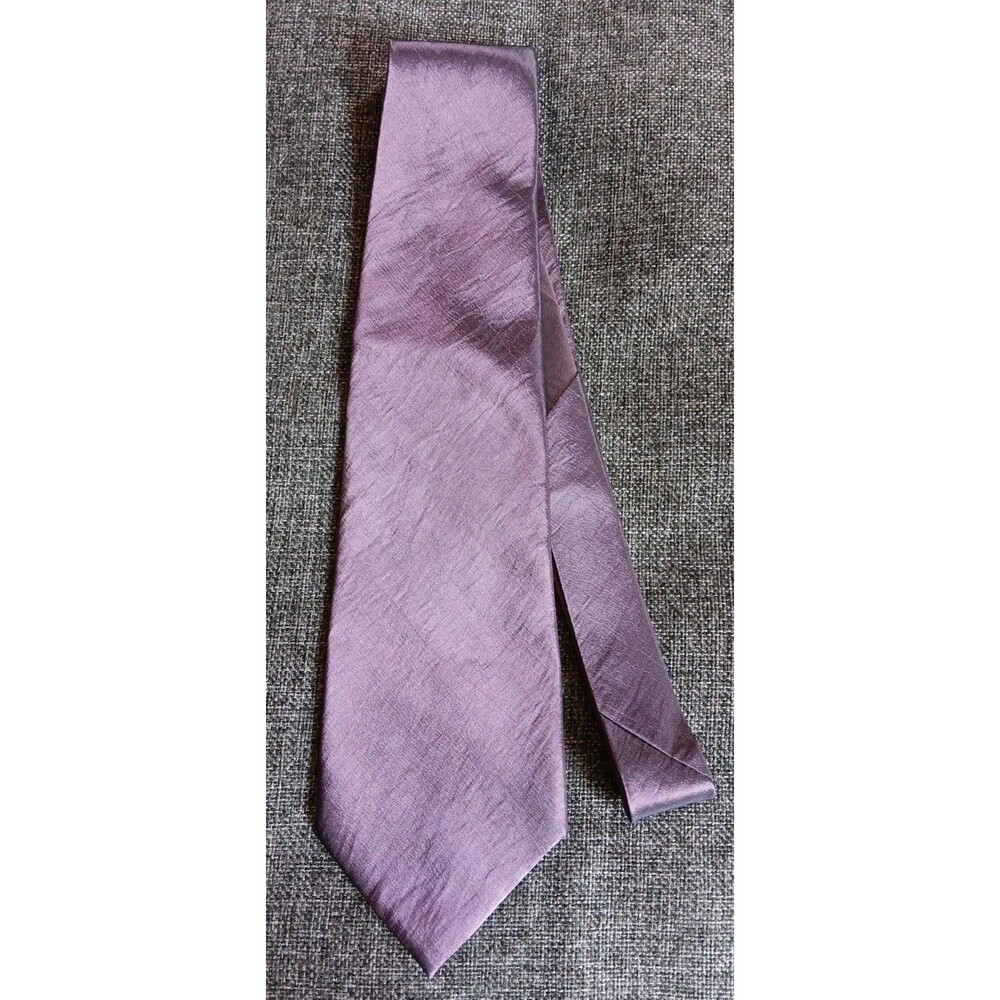 Tie 70s 80s 90s Y2K Mens Kailong Silk Plum Purple  3.75 Wide 58 Long